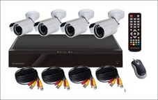 Комплект для видеонаблюдения: DVR и 4 уличные камеры